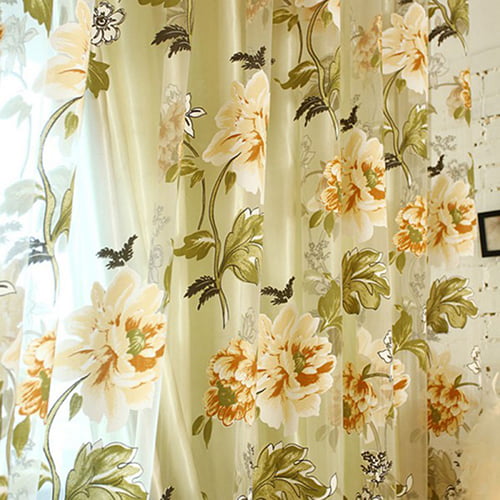 3D Butterfly Flower Photo Printing Blockout 2 Panel Curtain Drapes Fabric Window 