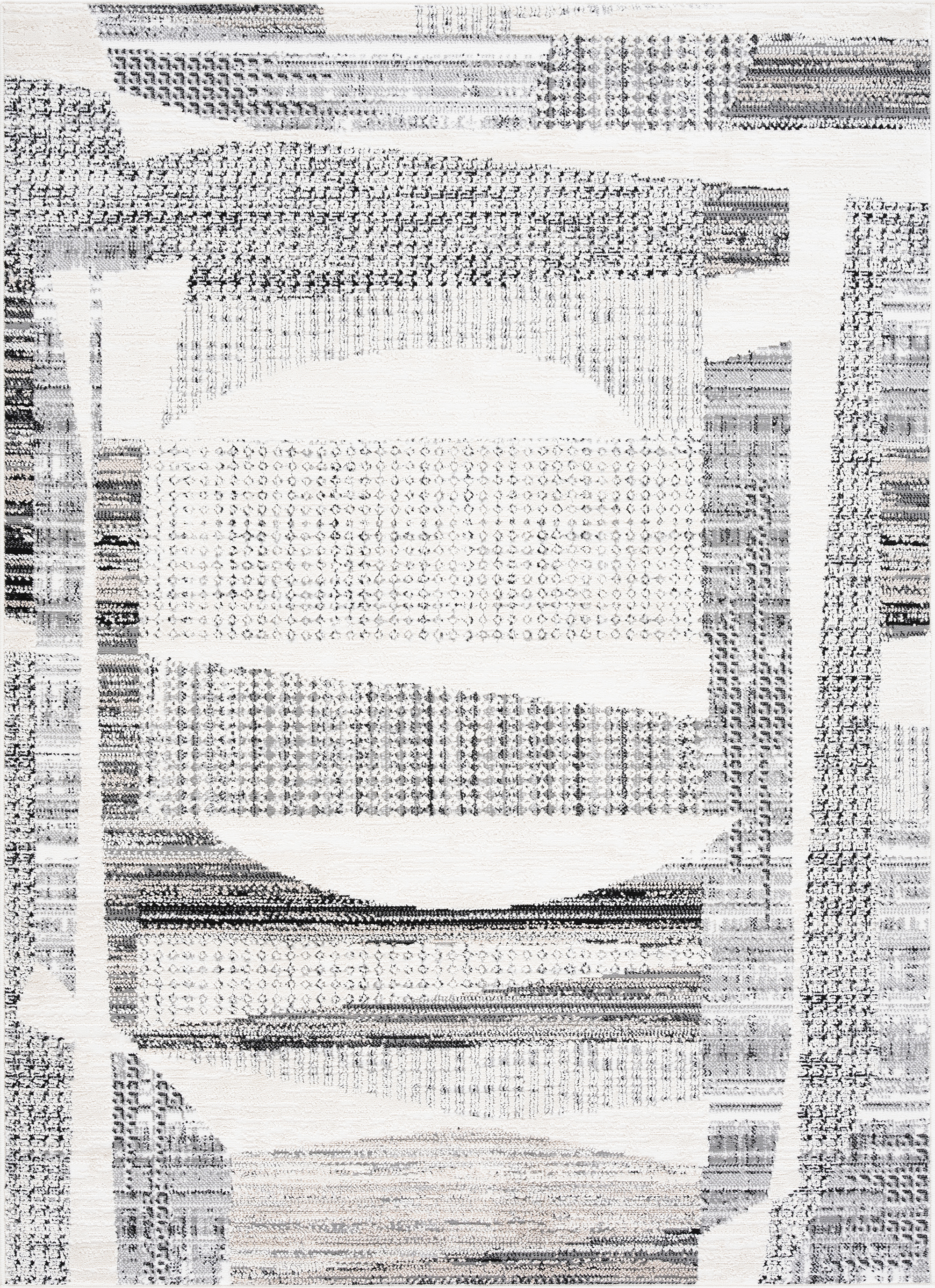 Alpha Contemporary 8' x 10' Gray and Beige Polyester Indoor Area Rug