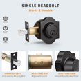 3 Pack Single Cylinder Deadbolts, Black Deadbolts Lockset For Exterior