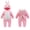 Pink Rabbit, variant on MICHLEY Unisex Infant Toddler Animal Flannel Hooded Romper Jumpsuit, Fall Winter Warm Soft One-Piece Onesie, Machine Washable, 0-3T
