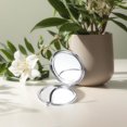 thumbnail image 3 of Youkk Professional Pocket Mirror Double Side Maximum Utilization Metal Frame Home Compact Pocket Mirror Silver 70mm, 3 of 6
