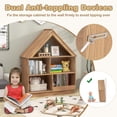 thumbnail image 4 of Dollhouse Bookshelf and Toy Storage, 3-Tier House Shaped Bookcase for Organization & Decoration, Floor Standing Book Shelf for Kids Room, Playroom, Nursery (Natural), 4 of 8