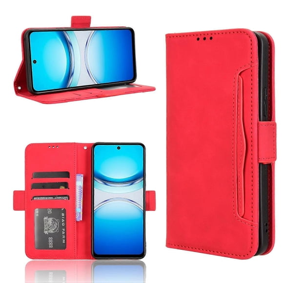 For vivo Y39 5G Leather Case Phone Wallet Cover with Multiple Card Slots - Black