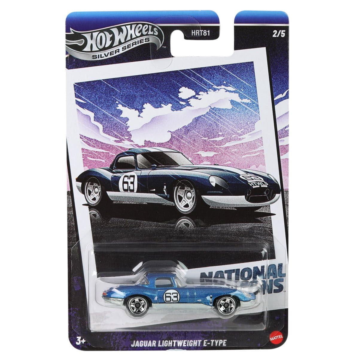 Hot Wheels National Icons Collection, Silver Series, Set of 5 Die-Cast Cars, Ford GT40, Jaguar E-Type, Fiat 500, Nissan Skyline GT-R, Porsche 911 R HRT81-956G