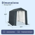 thumbnail image 6 of Summit Living 9.8 x 5.9 ft Outdoor Portable Storage Shed,Garden Tool Storage Tent Shelter with Roll-up Zipper Door & Waterproof Canopy, Dark Gray, 6 of 11