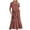 Khaki, variant on Women's Summer Casual Short Sleeve Crewneck Swing Dress Flowy Tiered Maxi Beach Dress with Pockets