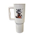 thumbnail image 1 of Termo de acero inoxidable color blanco mate, Halloween Perros, de 1.2 litros, 1 of 5