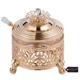 thumbnail image 1 of Matashi Home Decorative Dining Tabletop Showpiece Rose Gold Sugar Bowl, Honey Dish, Glass BowlDetailed Intricate Design and Flower on Cover with Crystal Studded Spoon, 1 of 7