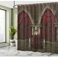 thumbnail image 5 of Ambesonne Gothic Shower Curtain, Mysterious Room Castle, 69"Wx75"L, Black and Red, 5 of 5