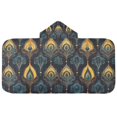 thumbnail image 5 of Yayeee Kids Hooded Towel with Hand Pockets Beach Soft Absorbent Bath Wrap 50 x 23.5 inch, Navy Blue Art Pattern, 5 of 5