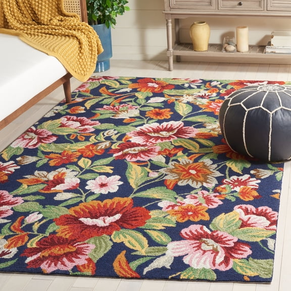 Safavieh Easy Care Daragh Floral Area Rug, Navy/Red, 5' x 8'