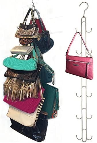 Closet Accessories Slings Backpacks Pashminas Chrome Handbags Scarves 6 Hooks Satchels InterDesign Classico Hanging Closet Organizer for Purses