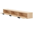 thumbnail image 5 of Nexera Slim Wall-Mounted Tv Stand Fits Tv's up to 72" with 3 Storage Cabinets, Natural Blonde Oak, 5 of 9