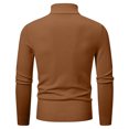 thumbnail image 5 of Men's Quarter Zip Sweater Mock Neck Knitted Pullover Top Lightweight Solid Color Long Sleeve Sweatshirt for Men (Gold 2XL), 5 of 6