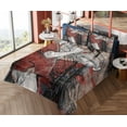 thumbnail image 4 of Ambesonne Music Fitted & Top Sheet Set with Shams, Grunge Jazz Musician, Red Black White, 4 of 5