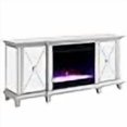 thumbnail image 3 of SEI Furniture Toppington Mirrored Media Console Color Changing Electric Fireplace, Silver, 3 of 4