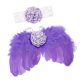 thumbnail image 1 of Alas de Plumas de Ángel Tiara de Flores Apoyos de Fotografía Accesorios de Disfraces para Niños Violeta claro, 1 of 5