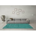 thumbnail image 3 of Ahgly Company Indoor Rectangle Solid Turquoise Blue Modern Area Rugs, 7' x 9', 3 of 4