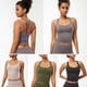 thumbnail image 5 of Camiseta sin mangas de yoga para mujer Acolchada de secado rápido Amigable con la piel Entrecruzada con tiras en la espalda Deportes, 5 of 8