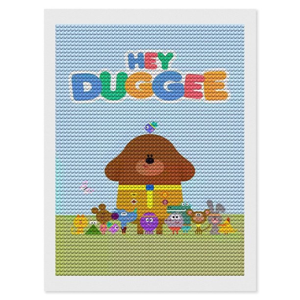 Hey Duggee Kits de Pintura de Diamantes para Adultos 5D DIY Diamond Art Kits Full Drill Diamond Dots para Regalo Decoración de Pared y Relajación Artes de Gemas 30*40cm