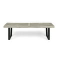 thumbnail image 6 of GDF Studio Joa Outdoor Acacia Wood Dining Bench, Brushed Light Gray and Black, 6 of 6