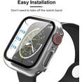 thumbnail image 2 of 2 Pack Hard Case Compatible for Apple Watch SE Series 6 5 4 44mm Built in 9H Tempered Glass Screen Protector Slim Bumper Touch Sensitive Full Protective Cover Compatible for iWatch 44mm - Clear, 2 of 6
