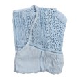 thumbnail image 4 of Camisa de ganchillo informal para mujer, cuello en V, mangas largas acampanadas, blusa suelta informal, transpirable y agradable para la piel, para uso diario, azul S, 4 of 8