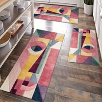 Kitchen Rugs Sets of 3 Non Slip Washable Kitchen Mats for Floor, Waterproof Kitchen Runner Rug, Floor Mat Carpet for Entryway, Laundry, Sink, Hallway, Bathroom