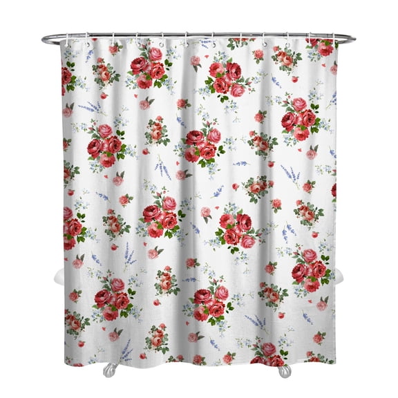 Waterproof Pioneer Shower Curtain 72x84 Inch Polyester Unique Cute Floral Shower Curtain for Bathroom Hotel Home Decor with 12 Plastic Hooks