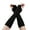 Black, variant on Long Gloves for Women Solid Color Cable Knitted Fingerless Mittens Thermal Thumb Hole Arm Warmers