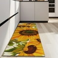 thumbnail image 4 of Beige Calligraphy Sunflower Pattern Kitchen Rug Mat,Kitchen Runner Rugs Non Skid Washable,Decorative Kitchen Floor Mats for Kitchen,Sink,Laundry,17"X47", 4 of 5