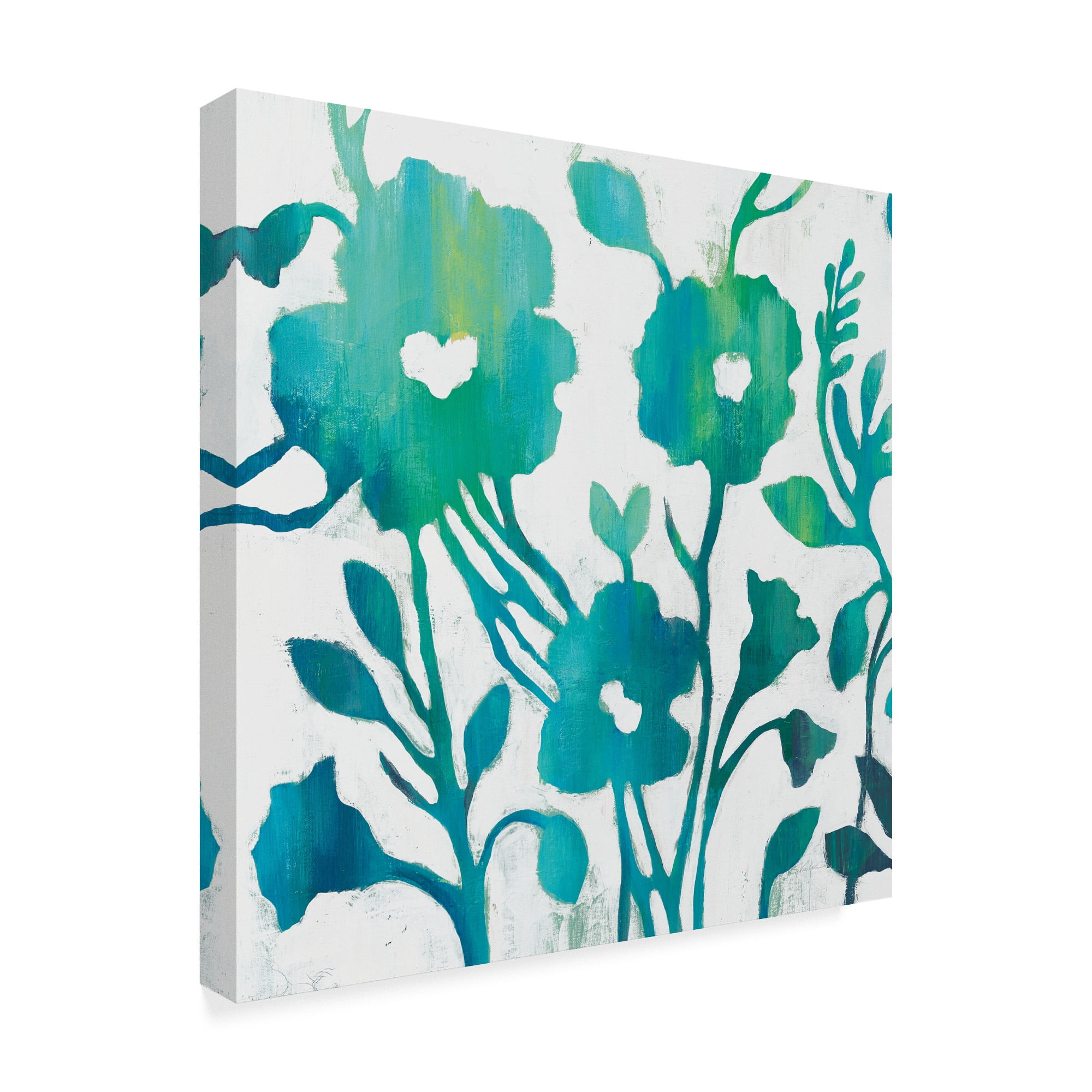 Trademark Fine Art 'Teal Trio IV on White' Canvas Art by Silvia Vassileva