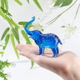 thumbnail image 3 of 2 pcs Elephant Figurine Glass Elephant Animal Figurines Ornaments Collectible Figurines Tabletop Decoration Elephant Sculpture, 3 of 6