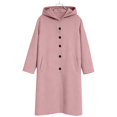 thumbnail image 4 of Trench Coat Women with Hood Single Peacoats (Pink XXL), 4 of 4