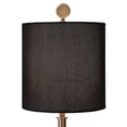 thumbnail image 4 of Maklaine Metal & Fabric Table Lamp with Drum Shade in Antique Brass and Black, 4 of 7