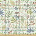 thumbnail image 2 of Ambesonne Botanical Fabric by the Yard Upholstery, Soft Berry Spring Growth, 2 Yards, Eggshell and Multicolor, 2 of 5