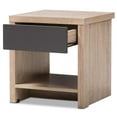 thumbnail image 3 of Allora 1 Drawer Wood Nightstand in Light Brown and Gray, 3 of 8