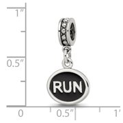 Reflections 925 Sterling Silver Black Enameled Run Dangle Charm