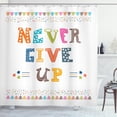 thumbnail image 1 of Ambesonne Inspirational Shower Curtain, Never Give, 69"Wx75"L, Multicolor, 1 of 3