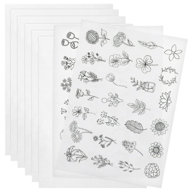 SHISUYAN 8 Sheets Wash Away Embroidery Stabilizer Water Soluble Fabric Blank Machine Embroidery Paper For Sewing And Quilting Projects