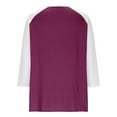 thumbnail image 5 of SnZhen Women's 3/4 Sleeve Tops Fashion Solid Color Button V-neck Three Quarter Sleeve Raglan T-shirt Loose Top Brown S, 5 of 5