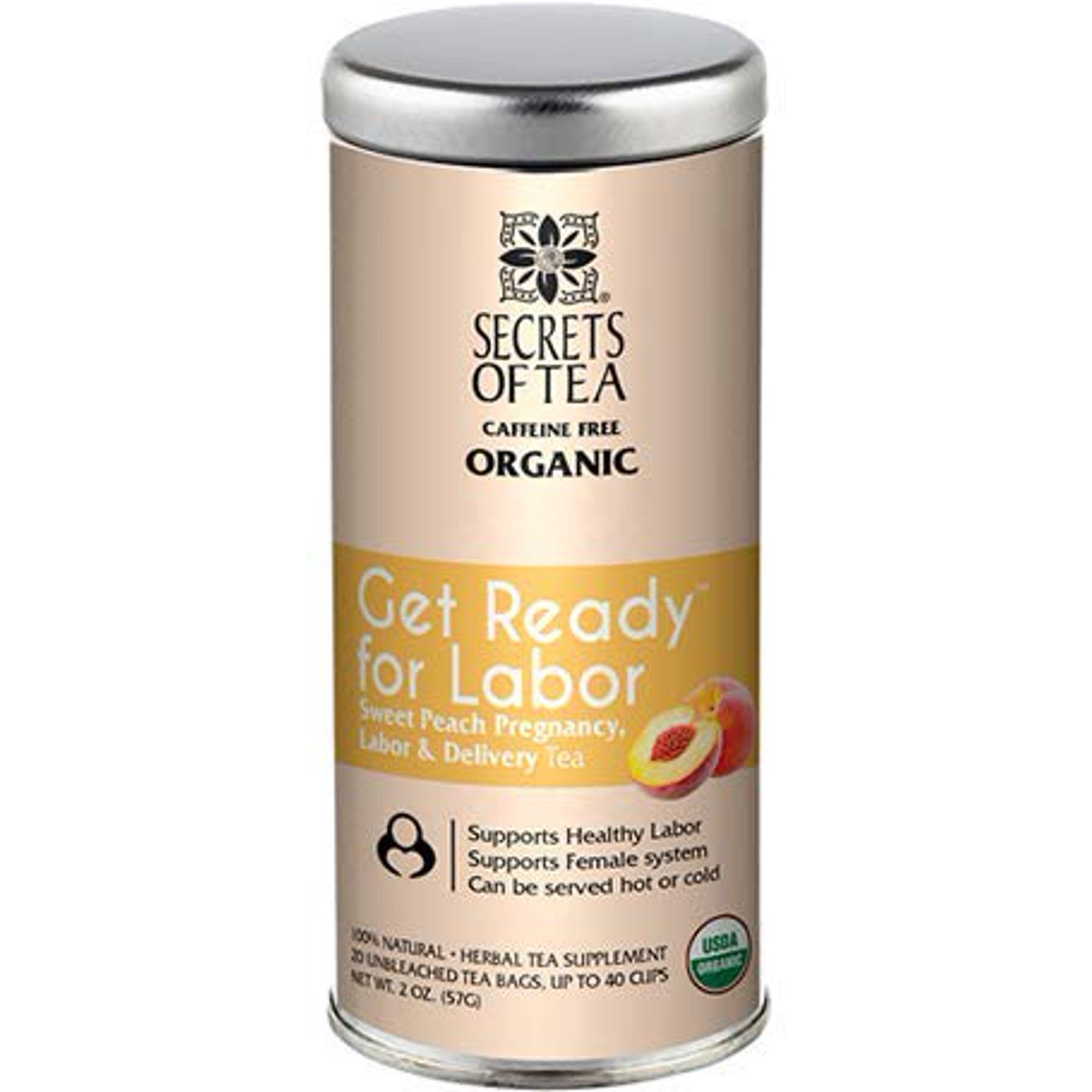 Get Ready For Labor Tea Peach Red Raspberry Leaf Tea Usda Organic Pregnancy Tea For Healthy Labor For 2nd 3rd Trimester 40 Servings Walmart Canada