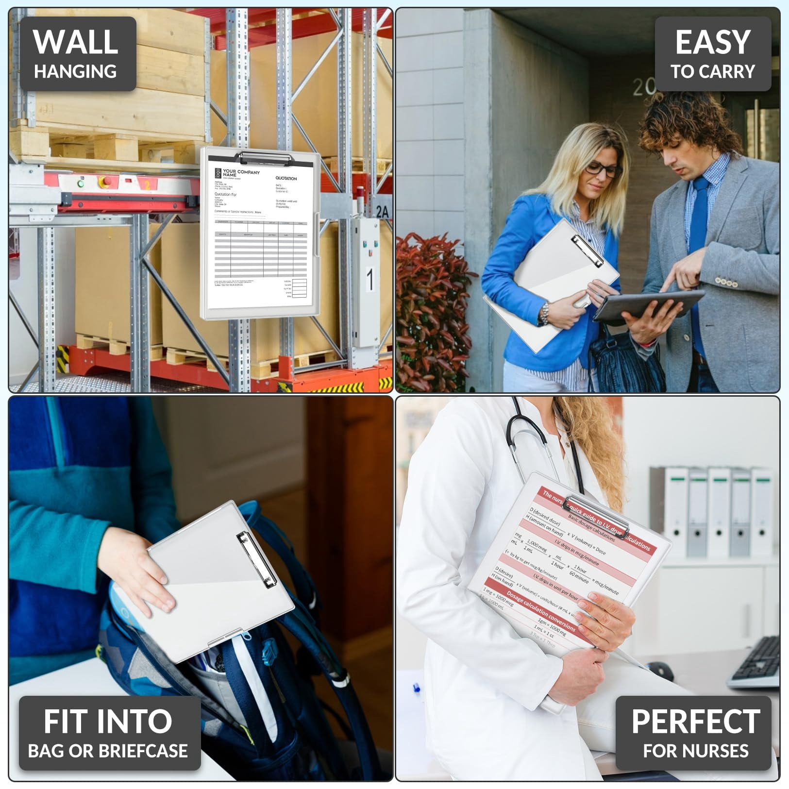 Clipboard With Storage  Heavy Duty Cleaview Clip Boards 8.5x11 Dual Dry Erase Plastic High Capacity Clipboards Folder For Teacher Nurse School & Office Supplies