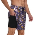 thumbnail image 3 of Balery Snake And Floral Mens Swim Trunks Swim Shorts for Men Quick Dry Inseam Beach Shorts with Compression Liner Pocket-Large, 3 of 9