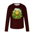 thumbnail image 4 of ZRGHAOYLQ St. Patrick's Day Shirts for Men Green Shamrock Gnomies Graphic Tees Cozy Long Sleeve Pullovers Tops Plus Size Crewneck Big and Tall Men Going Out Shirts for St Patricks Days, 4 of 5