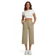 thumbnail image 4 of Womens High Waisted Capri Pants Light Wide Leg Business Casual Pants Trendy Work Crop Pant with Zipper Pockets, 4 of 7