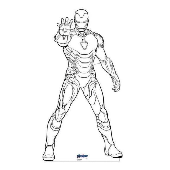 74 x 38 in. Color Me Iron Man Cardboard Cutout, Avengers Endgame