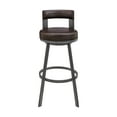 thumbnail image 2 of Armen Living Flynn26" Swivel Counter Stool in Brown Metal with Brown Faux Leather, 2 of 11