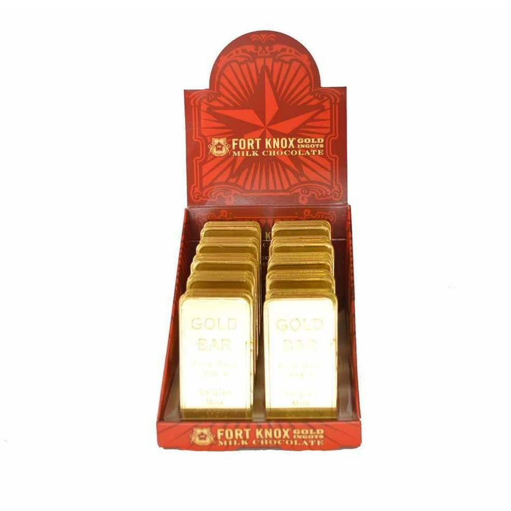 Fort Knox Belgian Milk Chocolate Gold Ingots 40 Count Box Walmart