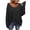 Black, variant on Long Sleeved Fall Winter Women V-neck Loose Sweater Oversize Knit Pullover